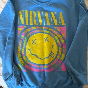 Target Blue Graphic Crew Neck Sweater